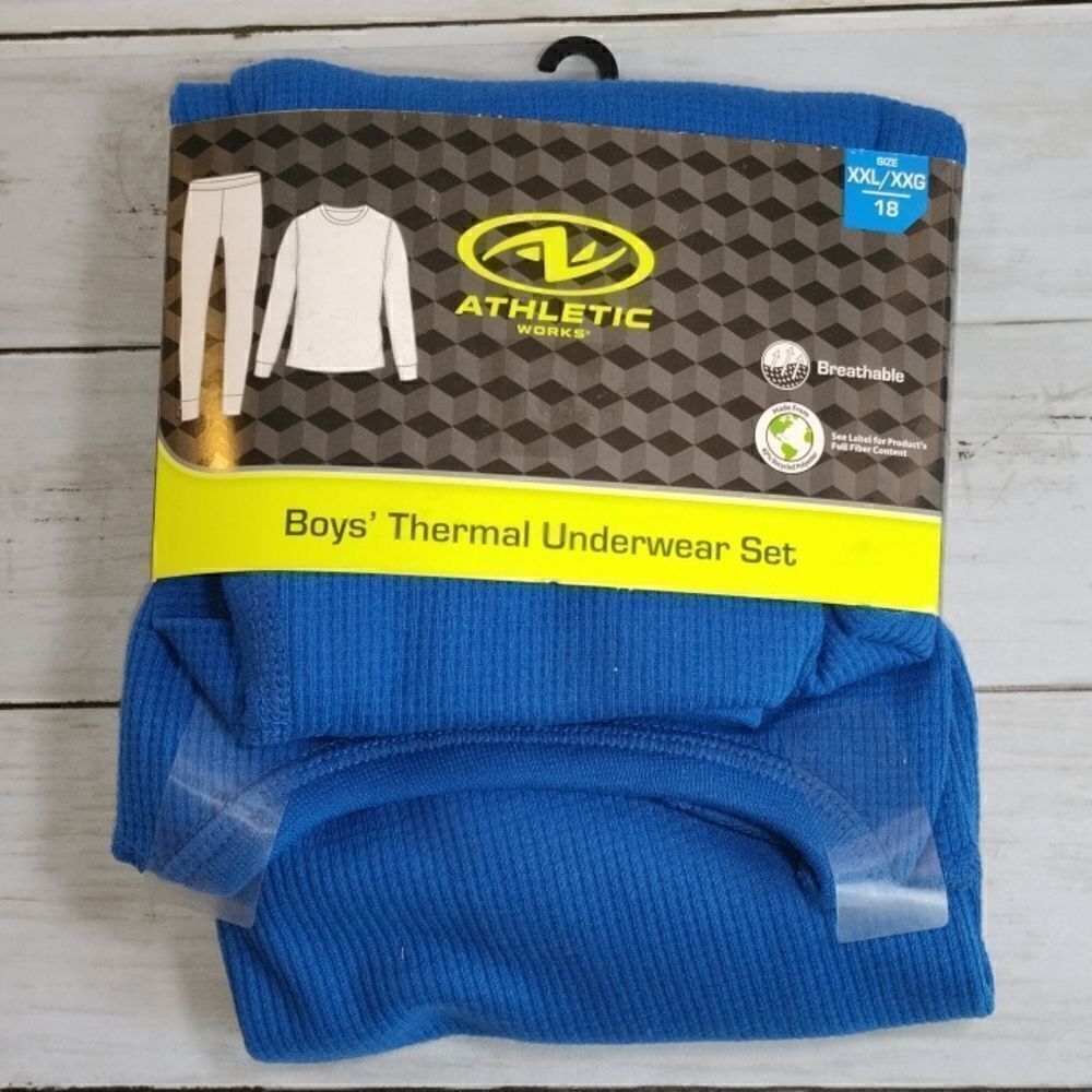 Boys Thermal Underwear Pajama Long Sleeve Shirt & Pants 2pc Set